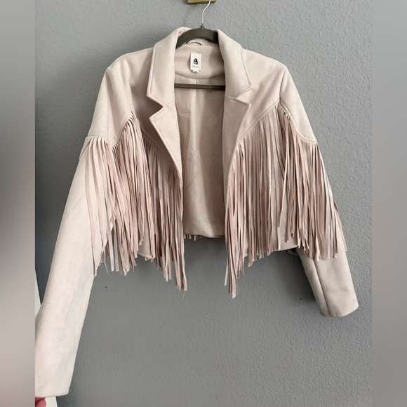 LAWLESS Beige Fringe Cropped Jacket Western Boho Size L - Picture 3 of 5